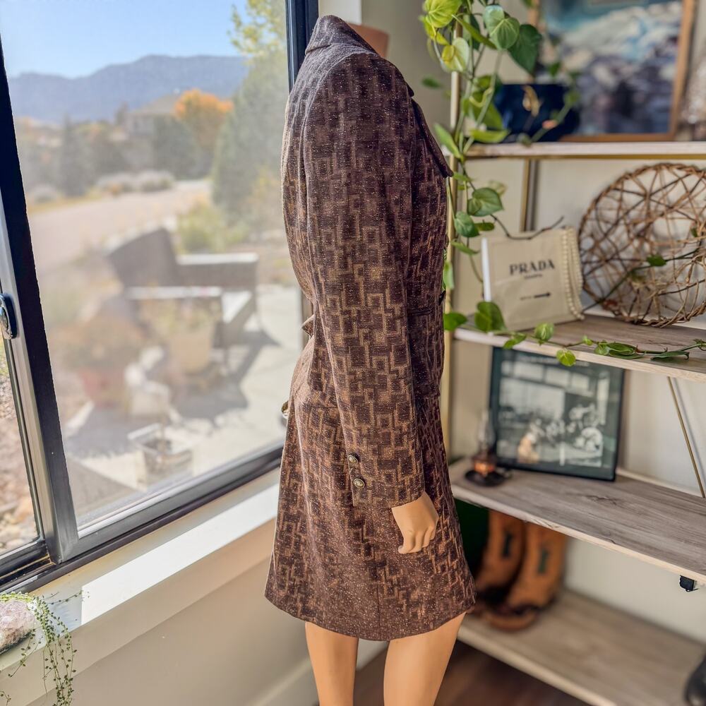 Antonio Melani, Women's Brown Geo Business Matching Set, Blazer-8 / Skirt-6 - Picture 3 of 14